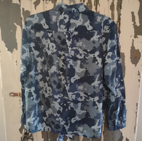 TIE-FRONT BLUE CAMO, BY WEATHERPROOF NWT, No Pricing. Sm/Medium - Picture 5 of 8